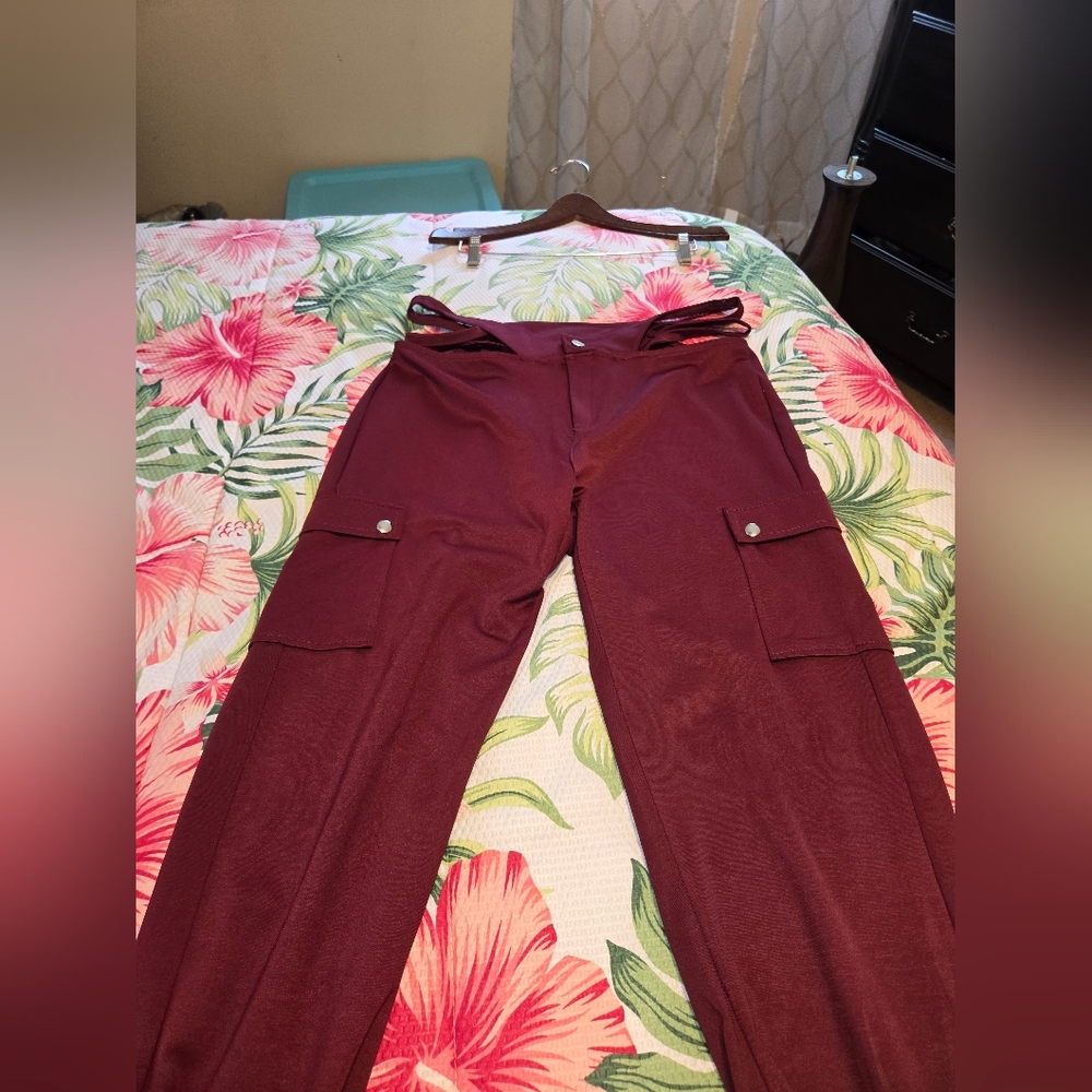 Stylish Burgundy Women's Pants